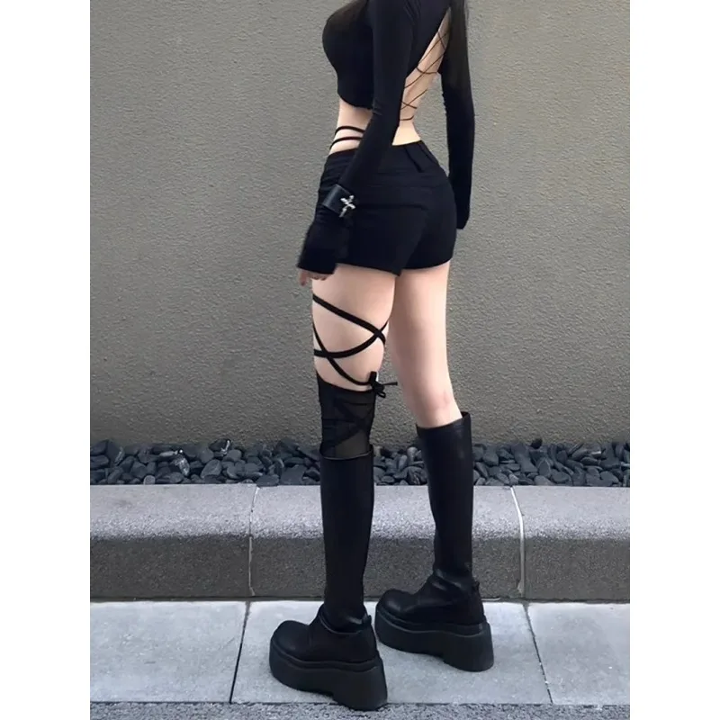 Woman Jeans for Women Low Rise Jeans Baggy Denim Shorts Big Size Women's Pants Coquette Summer Clothes Shoujo Girl Style Jorts - Image 3