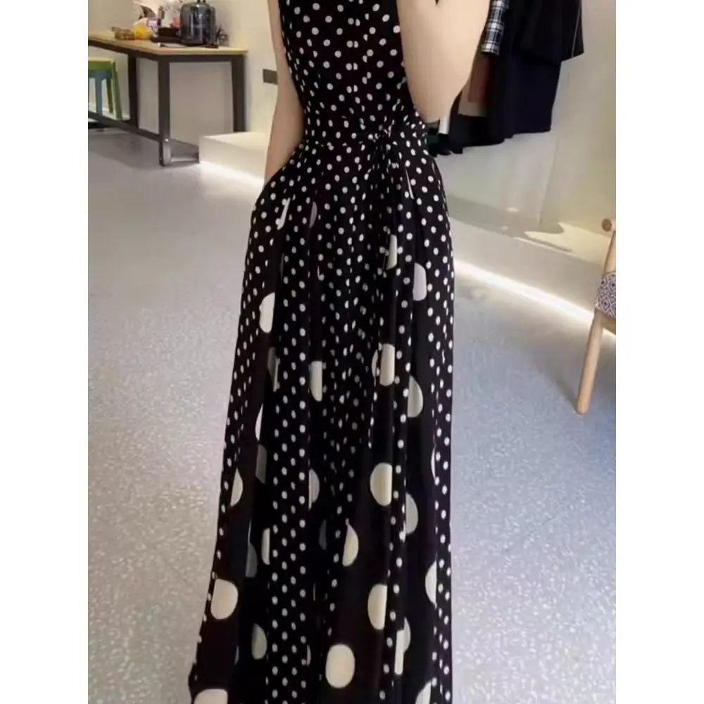 Women's clothing 2025 summer high-end coffee break French formal settings red polka dot dress women - Image 8
