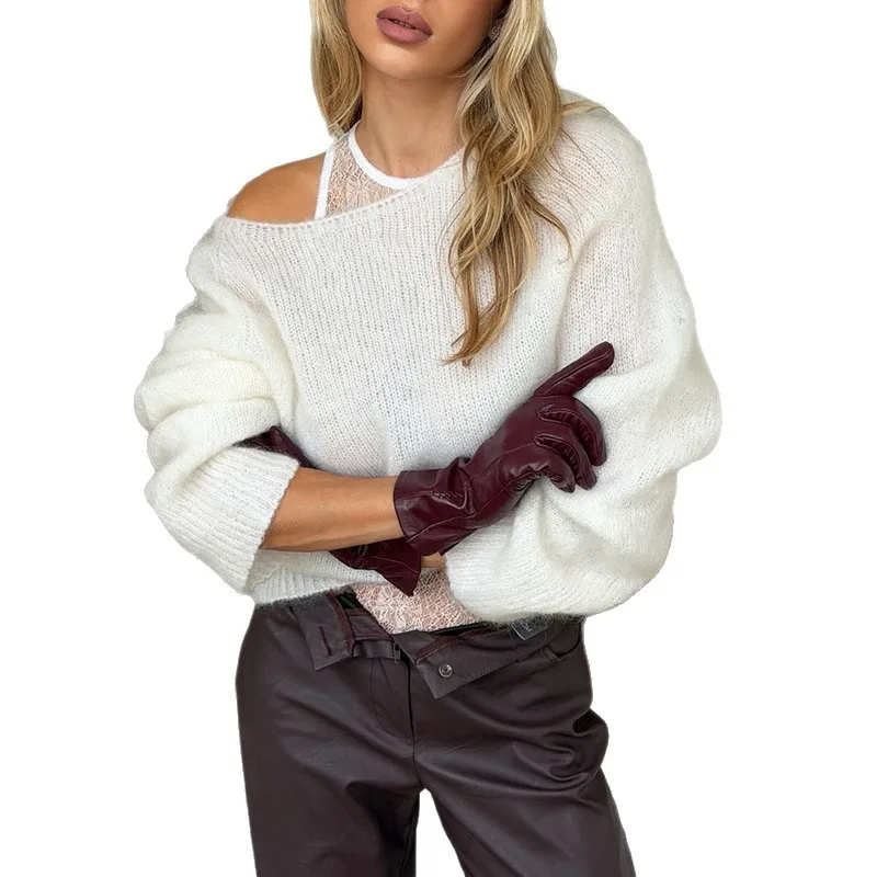 Women's Clothing 2025 Autumn New Item Sweet and Fresh Loose Round Neck Long Sleeved Knitted Sweater Top - Image 5
