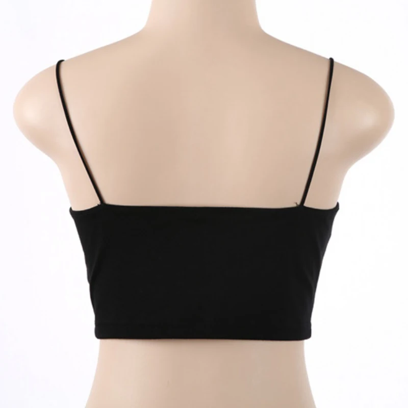 Women Summer Fashion Tanks Tops Sexy Vest Sleeveless Cotton Straps Camis Fitness Bustier Crop Top Seamless Tees Black White Tops - Image 5