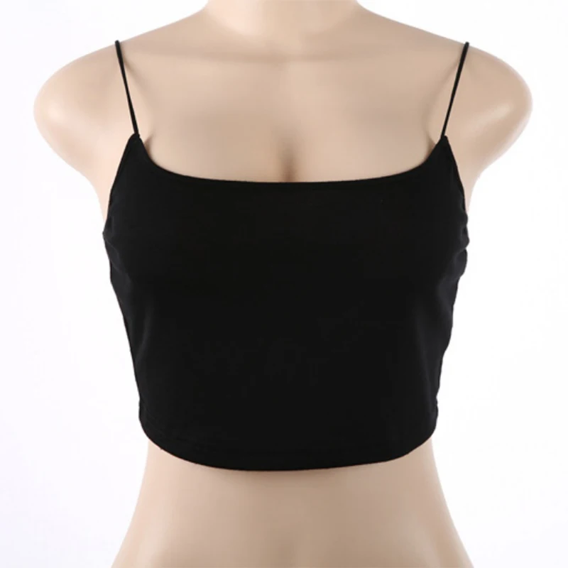 Women Summer Fashion Tanks Tops Sexy Vest Sleeveless Cotton Straps Camis Fitness Bustier Crop Top Seamless Tees Black White Tops - Image 4