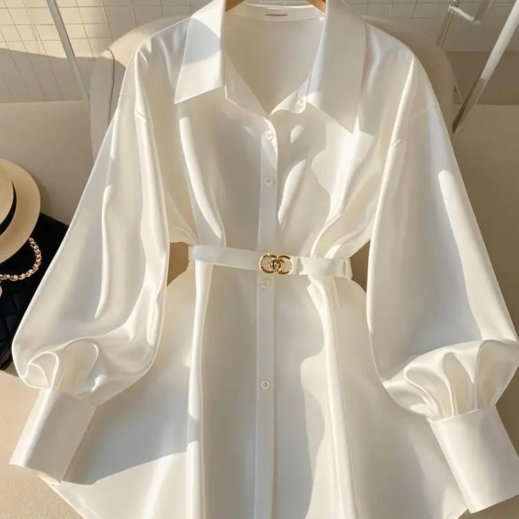 Women's Clothing Early Autumn White Blouses New French High-end Shirts Luxury Design White Shirts Tops Light Mature Style - Image 6