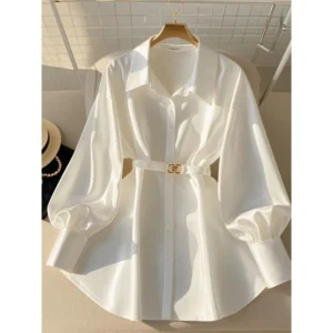 Women's Clothing Early Autumn White Blouses New French High-end Shirts Luxury Design White Shirts Tops Light Mature Style