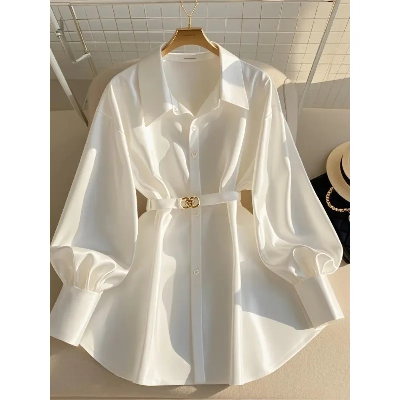 Women's Clothing Early Autumn White Blouses New French High-end Shirts Luxury Design White Shirts Tops Light Mature Style - Image 2