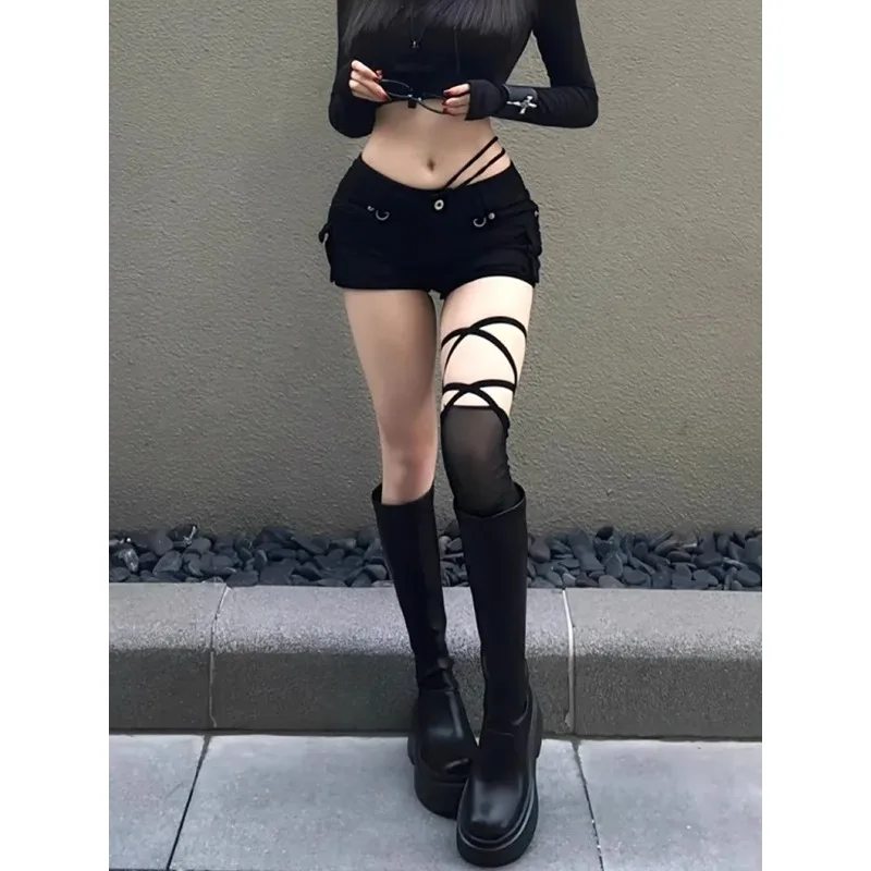 Woman Jeans for Women Low Rise Jeans Baggy Denim Shorts Big Size Women's Pants Coquette Summer Clothes Shoujo Girl Style Jorts - Image 5